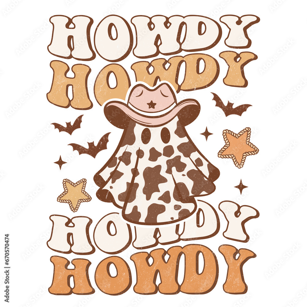 Obraz premium Spooky Western Halloween Sublimation Illustration