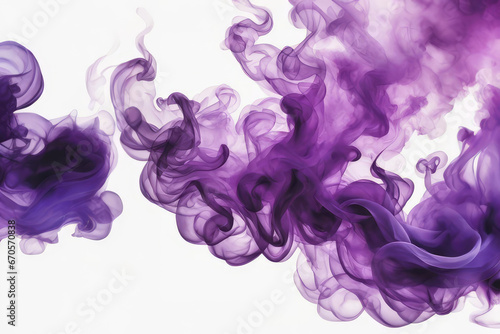 Purple smoke abstract on white background. 