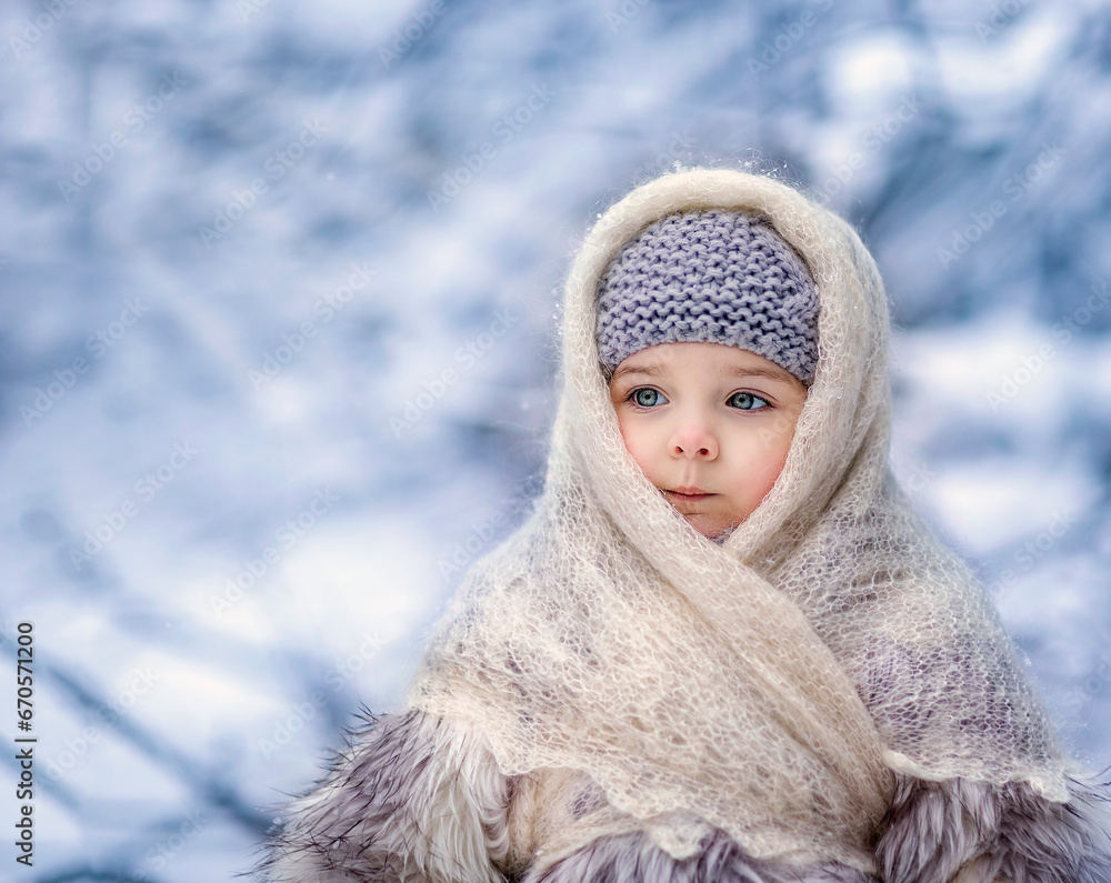 portrait of a girl in a winter clothing portrait of a girl in a winter clothing