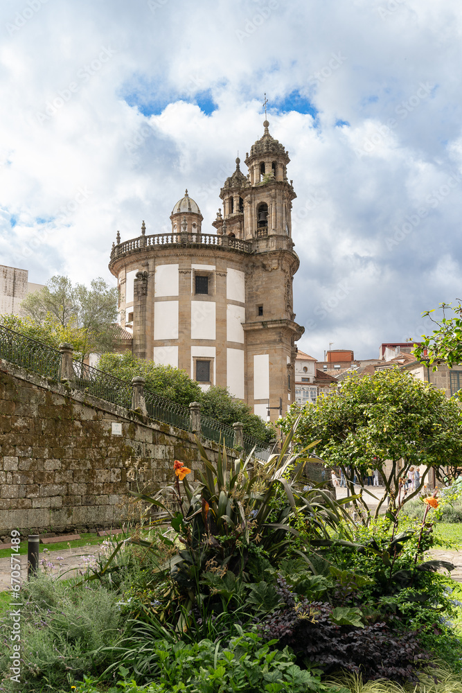 Fototapeta premium Church of the Pilgrim Virgin in the city of Pontevedra, in Galicia, Spain.