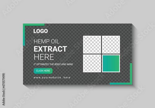 cbd natural hemp oil web banner and youtube video thumbnail desing
