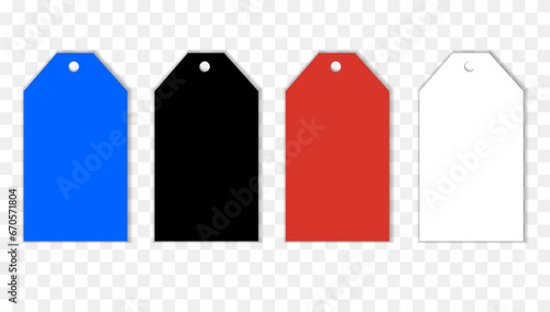 Set of sale tags and labels, template shopping labels. Blank, discount and price tags on paper. Special offer. Vector illustration concept black friday and kyber monday, sale and shopping