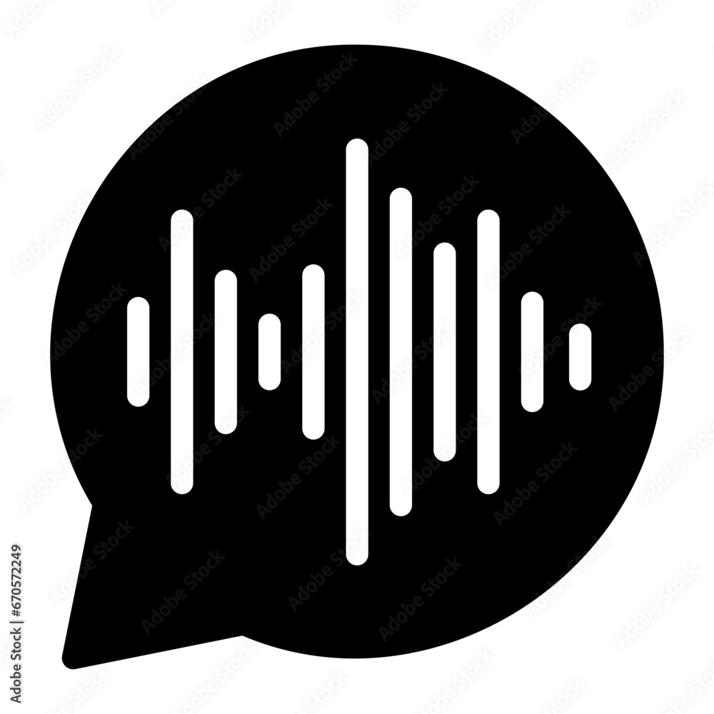 Obraz premium audio message glyph icon