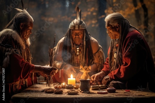 Fototapeta Ancestral Traditions: Spiritual Ceremony in Native American Culture