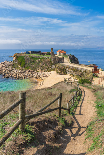 View of the Hermitage of Our Lady of La Lanzada in Sanxenxo , Sangenjo, Pontevedra, Galicia
