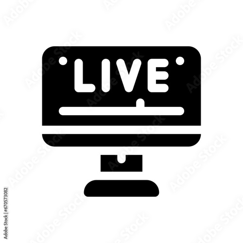 live streaming glyph icon