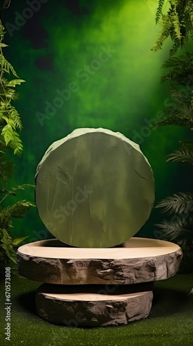 Natural Materials Product Presentation Podium. Abstract Nature Composition.