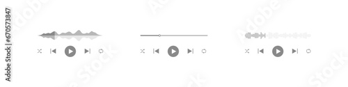 Media player vector interface set. Video and music streaming service buttons design element.