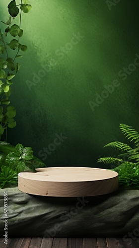 Natural Materials Product Presentation Podium. Abstract Nature Composition.