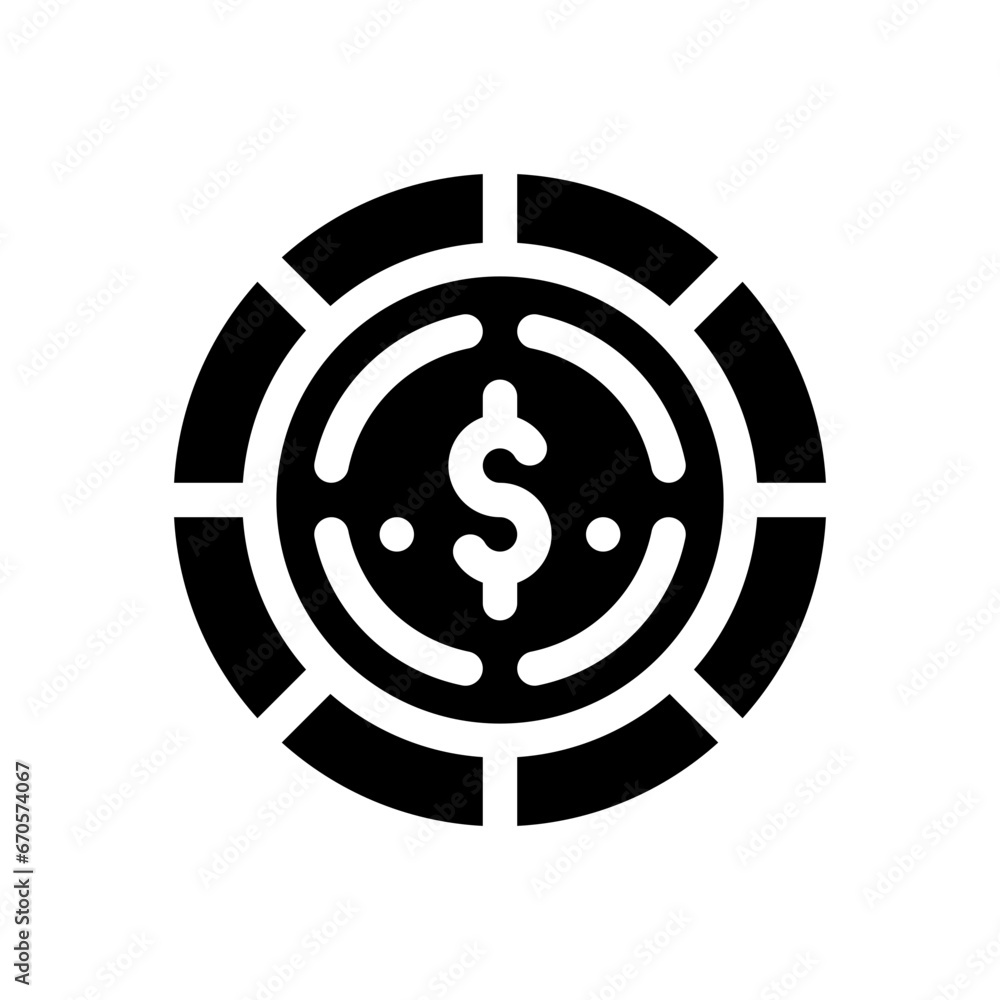 dollar coin glyph icon dollar coin glyph icon