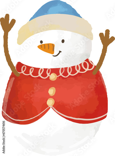 hand drawn illustration christmas winter snowmen illustration (ID: 670574616)