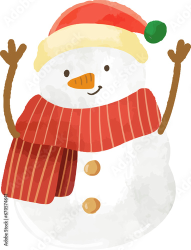 hand drawn illustration christmas winter snowmen illustration (ID: 670574641)