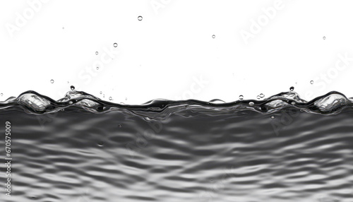 black splash of water isolated on transparent background cutout