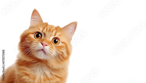 curious cat isolated on transparent background cutout