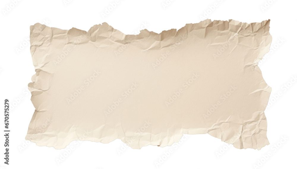 old paper texture isolated on transparent background cutout