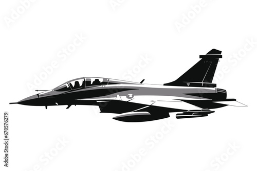 Military jet fighter, jet fighter, military jet isolated on white, aircraft silhouette