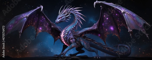 Beautiful cute magic dragon with big kind eyes. A wonderful and sweet character.