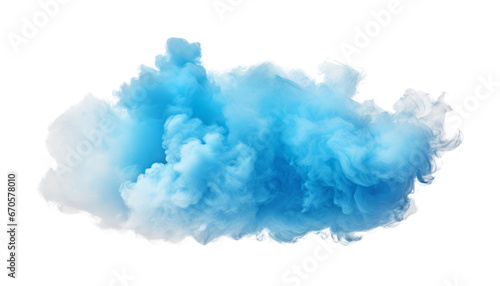 blue smoke isolated on transparent background cutout