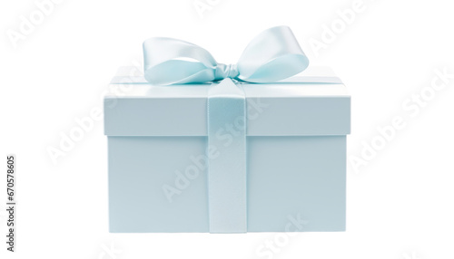 blue gift box isolated on transparent background cutout © Papugrat