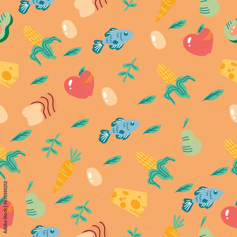Naklejka premium seamless pattern with organic elements