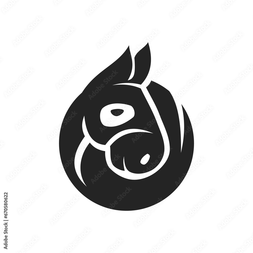 Donkey logo template Isolated. Brand Identity. Icon Abstract Vector graphic Donkey logo template Isolated. Brand Identity. Icon Abstract Vector graphic