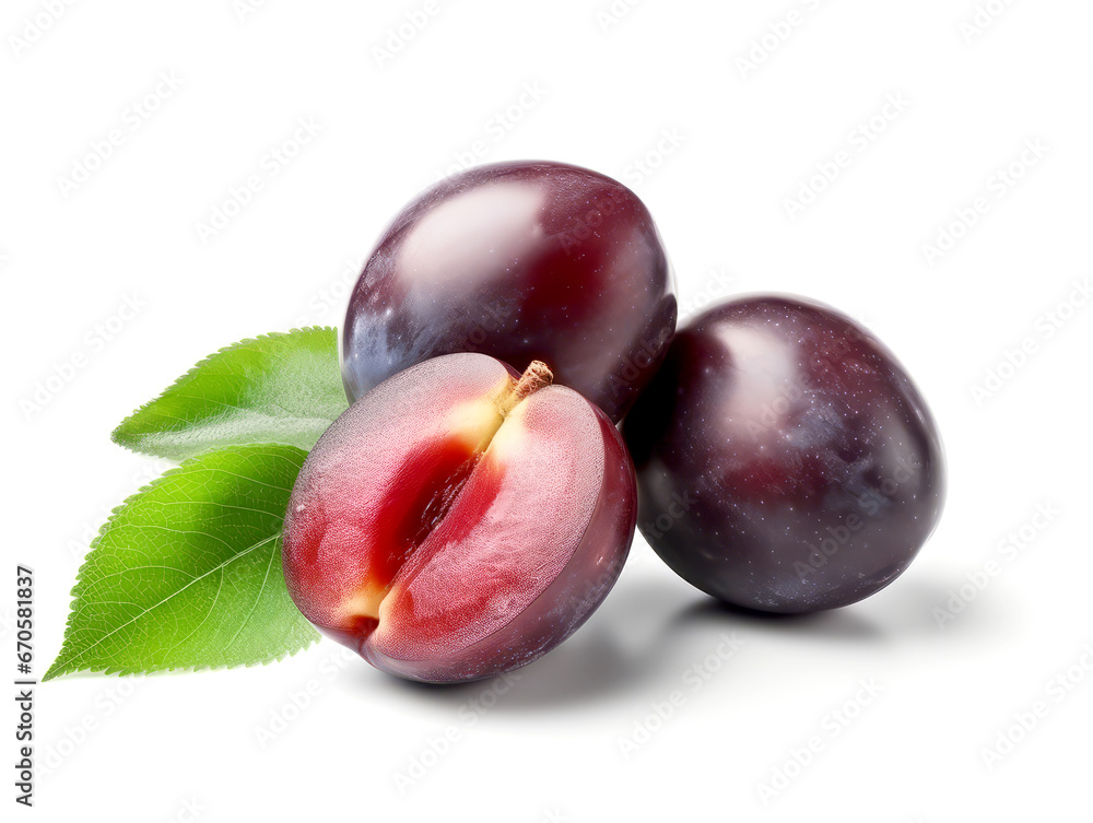 Obraz premium Plums isolated on white background..