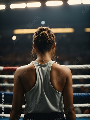 Female fighter heading for the ring