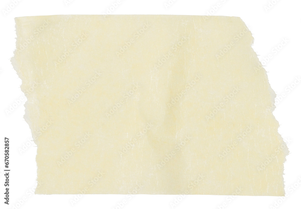 A piece of yellow paper tape on a blank background. A piece of yellow paper tape on a blank background.