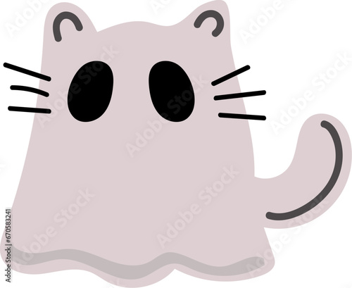 Cat ghost illustration