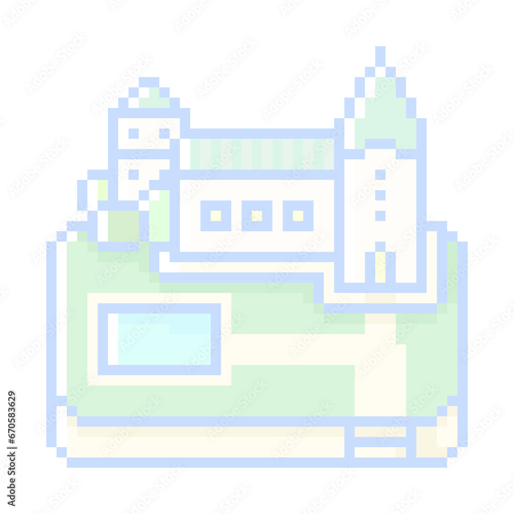 Naklejka premium ピクセルアートな洋風の館★PNG