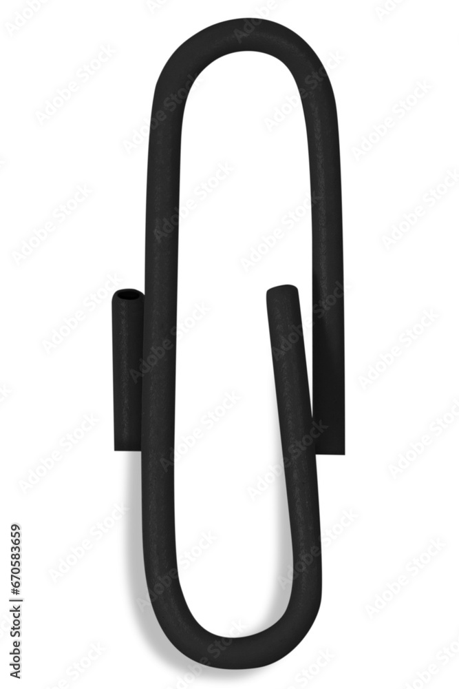 Black paperclip on a blank background. Black paperclip on a blank background.