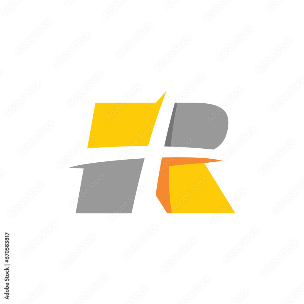 Letter R Cross Logo Design Template Inspiration, Vector Illustration.