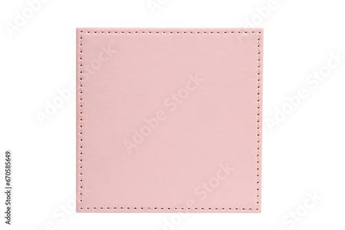 Pink leather frame on a blank background.