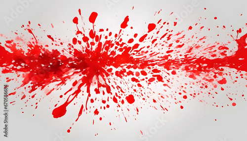 red splash paint stain on transparent background style