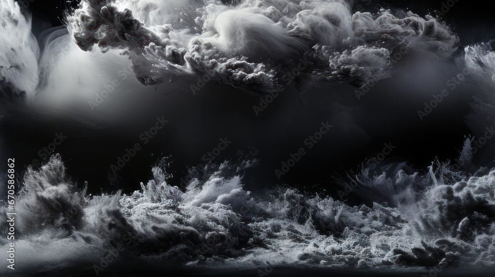 Clouds in the dark illustration, conceptual artwork.