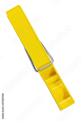 Photography Yellow clothespin on a blank background.