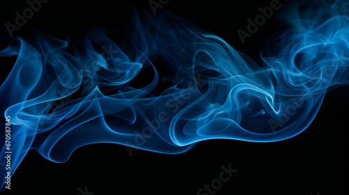 Abstract background with blue smoke. Generative AI.