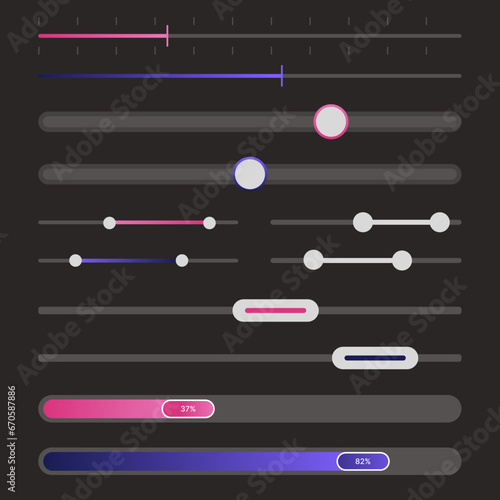 Pack of sliders for web design