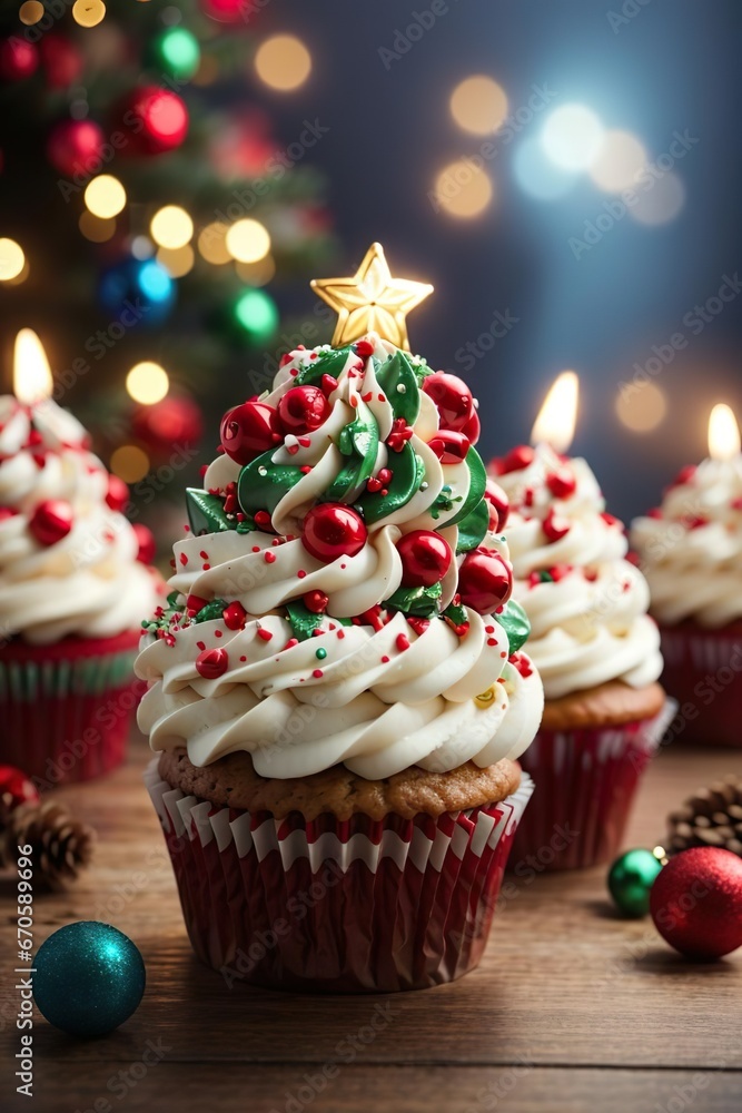 christmas cupcakes with christmas decorations christmas cupcakes with christmas decorations