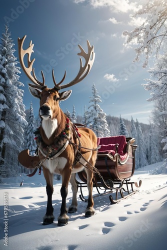 santa claus on sledge © Elena
