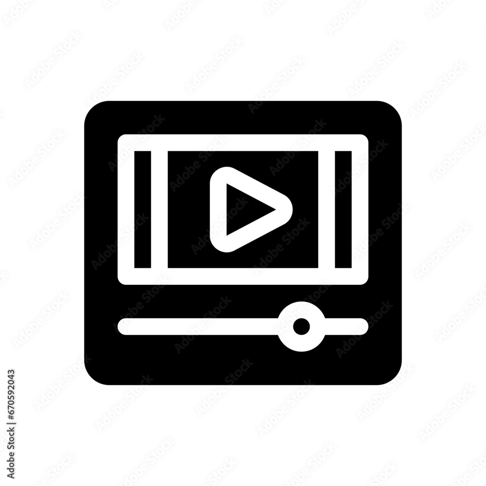 multimedia player glyph icon multimedia player glyph icon