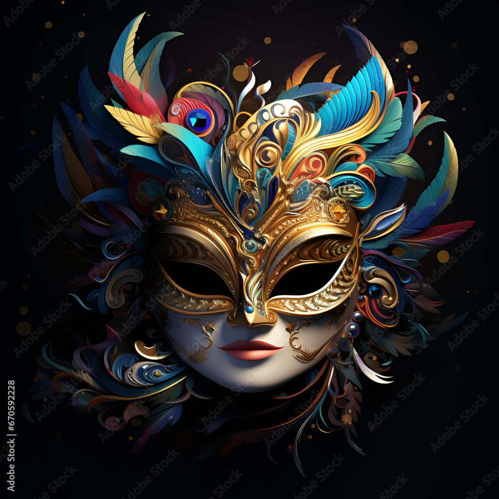 Bright coloured carnival mask