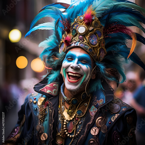 Man in venetian carnival mask