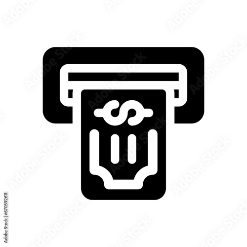 money withdrawal glyph icon
