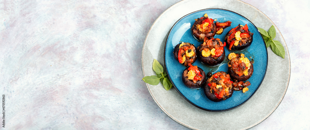 Baked stuffed mushroom caps Baked stuffed mushroom caps