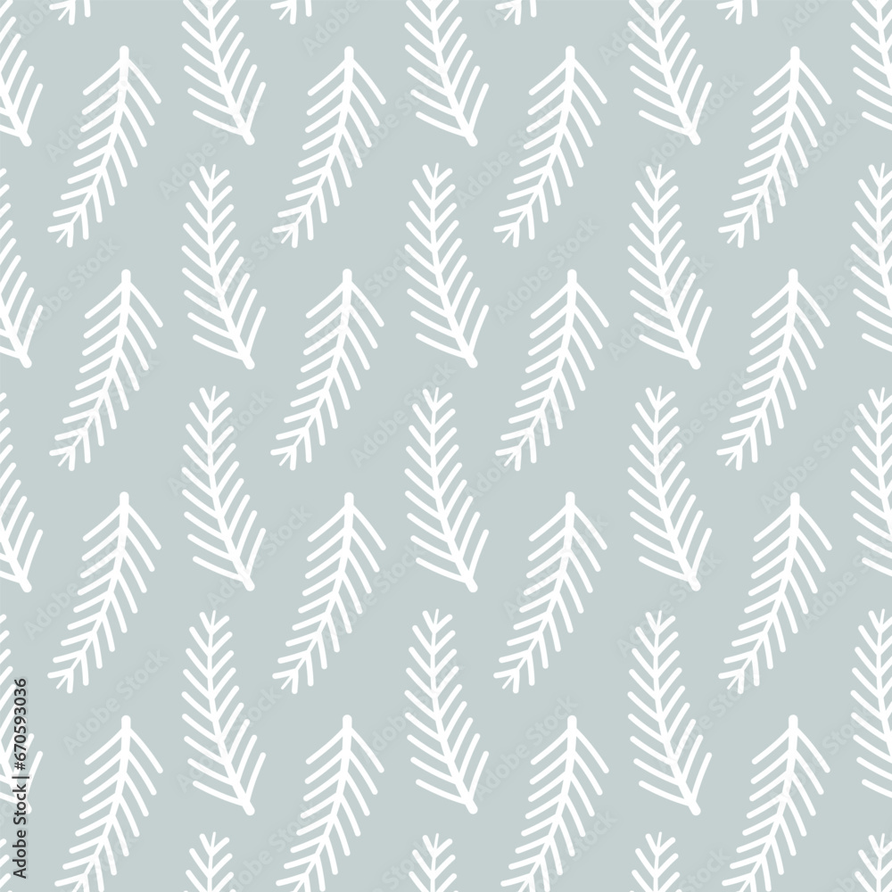 Seamless pattern of doddle Christmas pine tree branches. Design for Christmas home decor, holiday greetings, Christmas and New Year celebration. Seamless pattern of doddle Christmas pine tree branches. Design for Christmas home decor, holiday greetings, Christmas and New Year celebration.