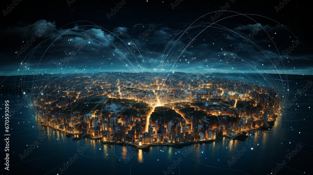 an image that elegantly showcases a global data network, illustrating the seamless integration of Big Data into our interconnected world.