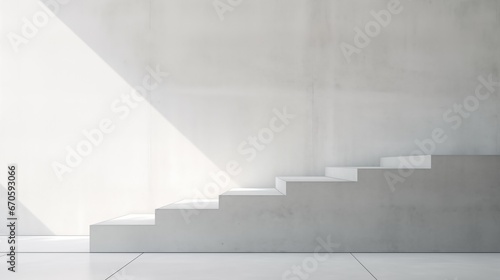 Side view of concrete stairs and wall minimal style with copy space.