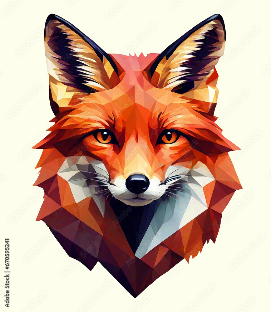 Obraz premium geometric red fox