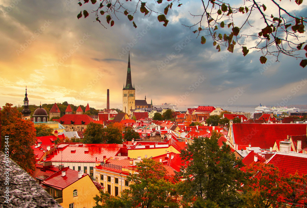 The City Tallinn, Estonia, baltic States, Europe - obrazy, fototapety, plakaty 